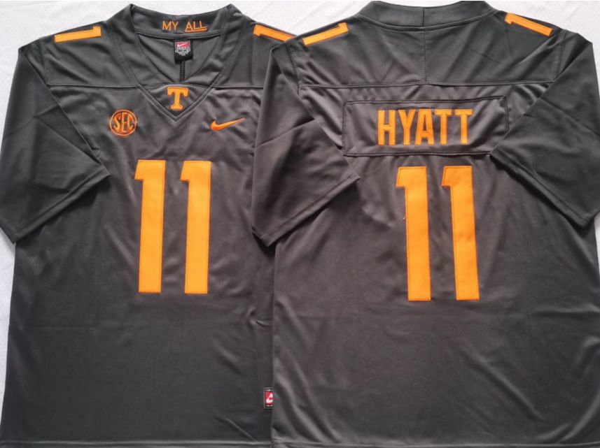 Men Tennessee Volunteers #11 Hyatt Black Nike 2025 NCAA Jersey->ncaa teams->NCAA Jersey